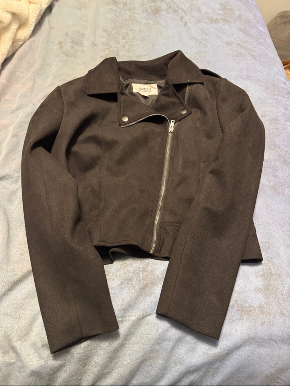 BB Dakota Dark Brown Asymmetric Zip Moto Jacket
